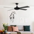 Devanti 52'' Ceiling Fan AC Motor 4 Blades w/Remote - Black-0