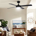 Devanti 52'' Ceiling Fan AC Motor w/Light w/Remote - Black-0
