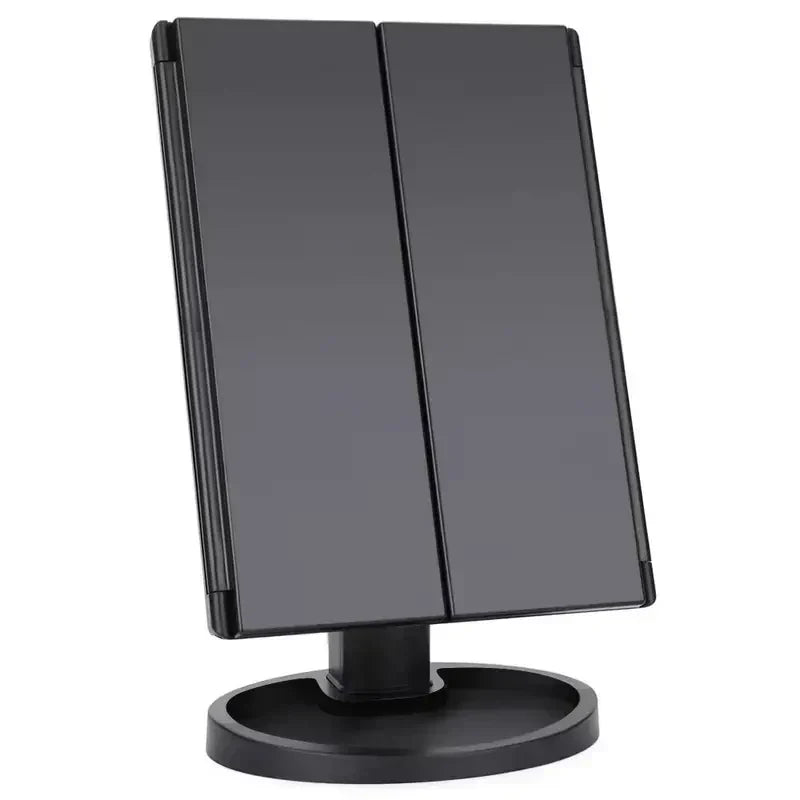 LED Lights 2X 3X Magnification Lighted Makeup Mirror,  Touch Control, Trifold Makeup Mirror, Rechargeable and dimmable light