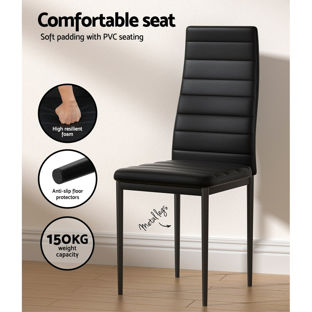 NNEDSZ Artiss Dining Chairs and Table Dining Set 4 Chair Set Of 5 Black