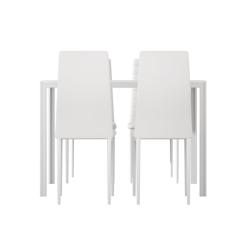 NNEDSZ Artiss Dining Chairs and Table Dining Set 4 Chair Set Of 5 White