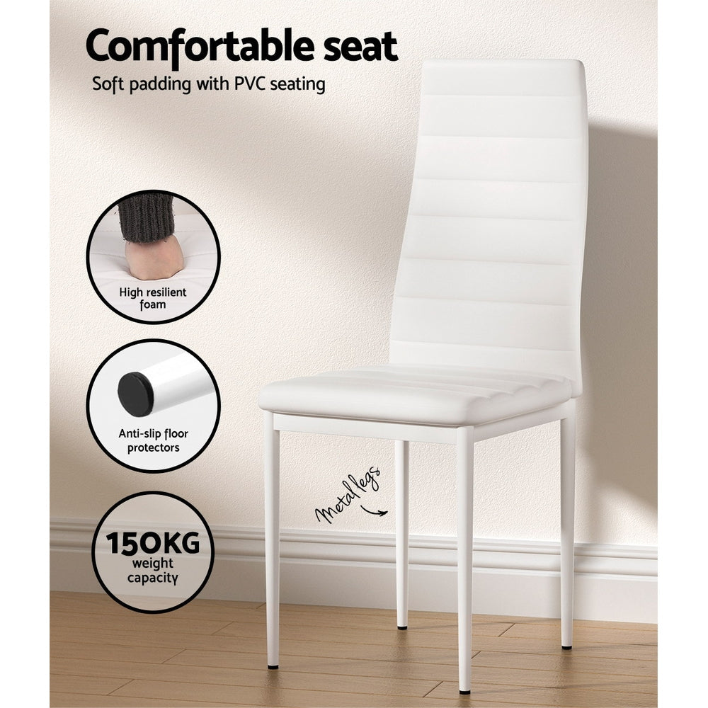 NNEDSZ Artiss Dining Chairs and Table Dining Set 6 Chair Set Of 7 White