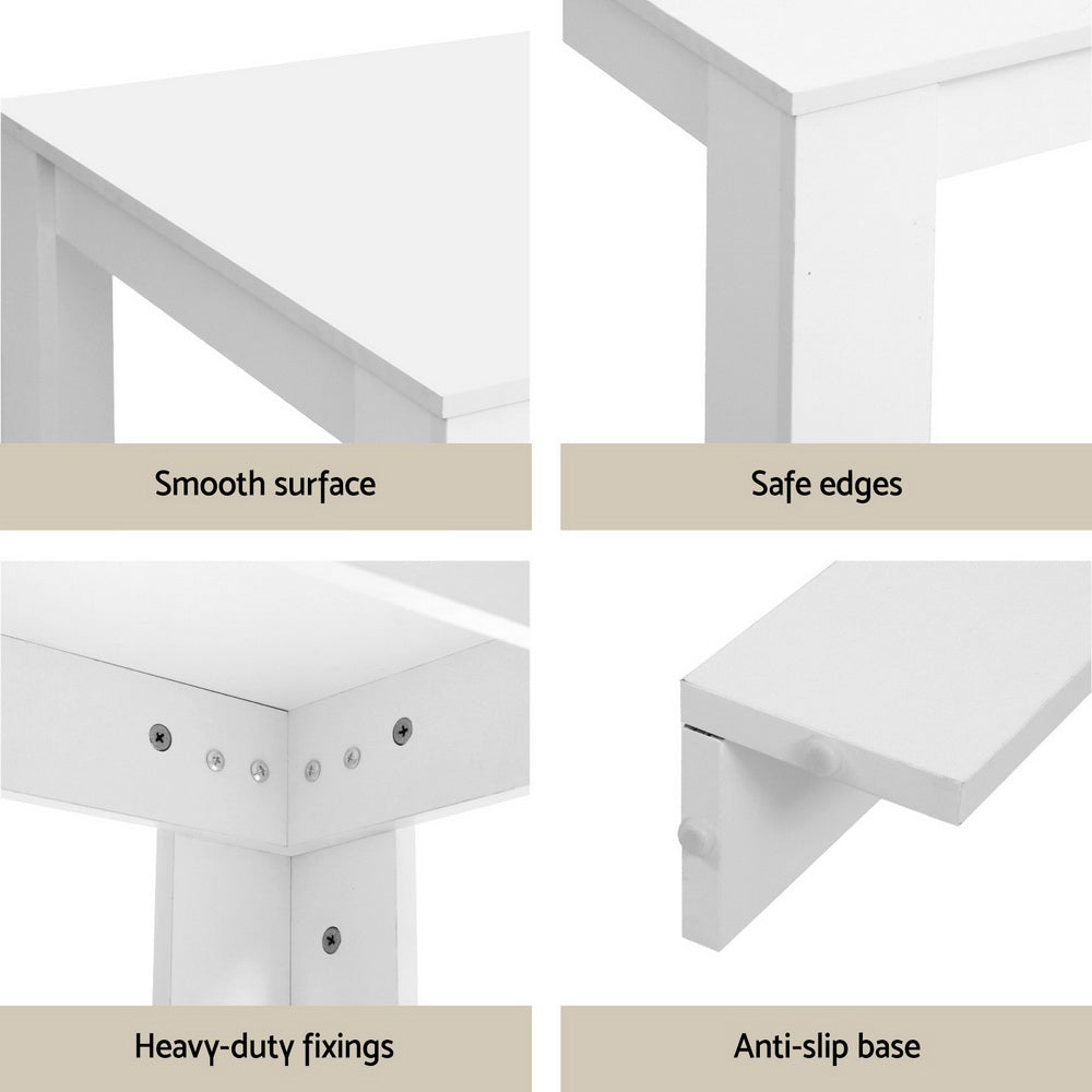 NNEDSZ 1 Artiss Dining Table and 4 Chairs Set White Sherpa