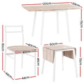 Artiss Dining Table and Chairs Set 5pcs Foldable Kitchen Furniture Natural White