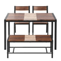 Artiss Dining Table and Chairs Set of 4 Bench Kitchen Furniture Rustic Brown
