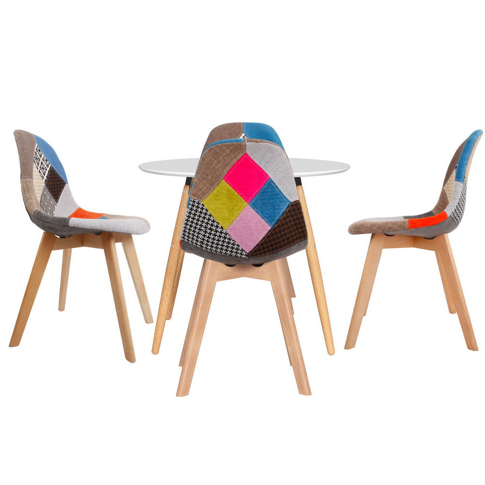 NNEDSZ 1 Artiss Dining Table and 4 Chairs Set DSW White