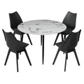 NNEDSZ 1 Artiss Dining Table and 4 Chairs Set Marble Black