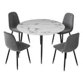 NNEDSZ 1 Artiss Dining Table and 4 Chairs Set Marble Grey