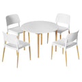 NNEDSZ 1 Artiss Dining Table and 4 Chairs Set White Wood