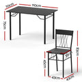 Artiss Dining Table and Chairs Set of 5 Compact Kitchen Furniture Marble Black