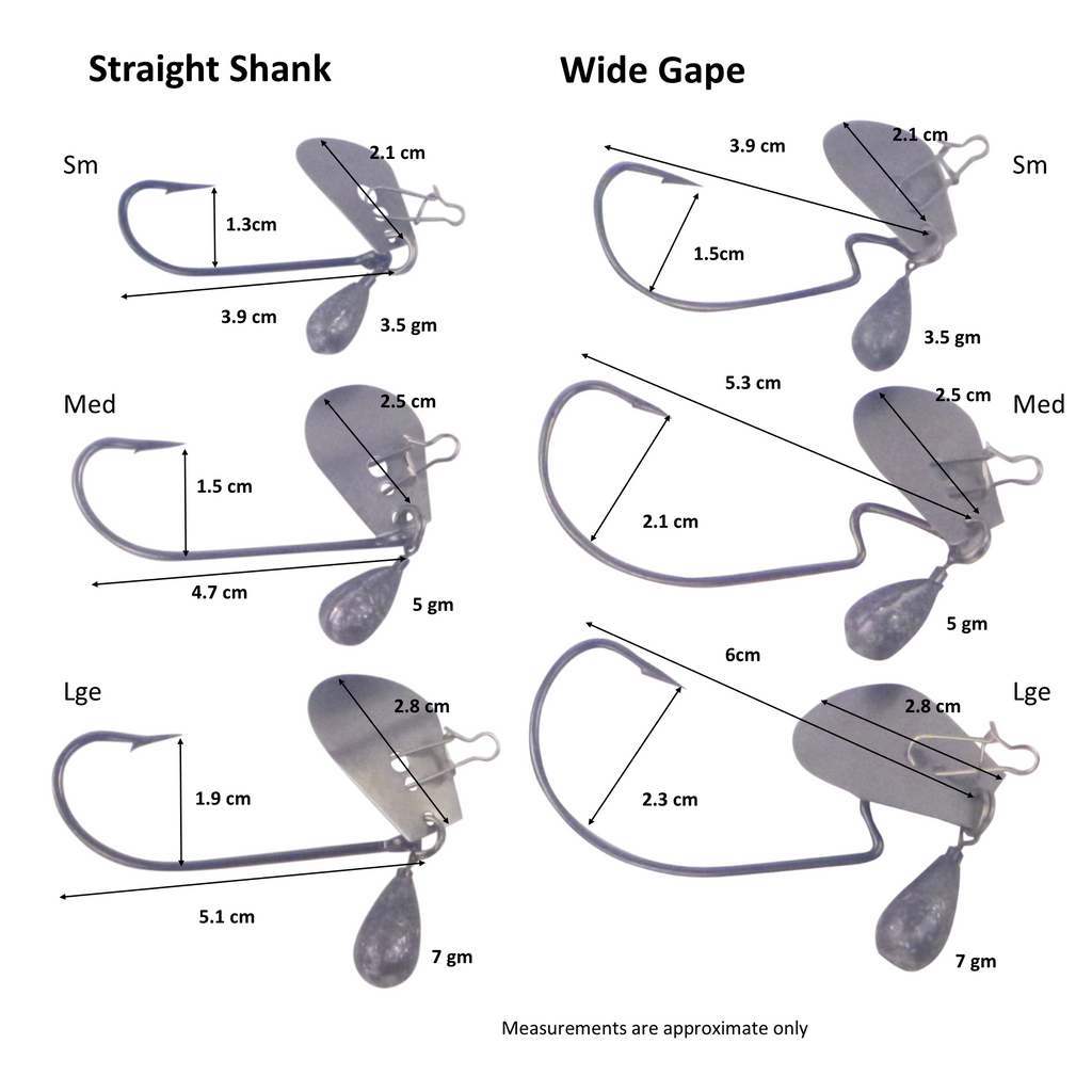 Dekoi Blade Jig Head, Straight Shank, Size Small, 3 pack-2