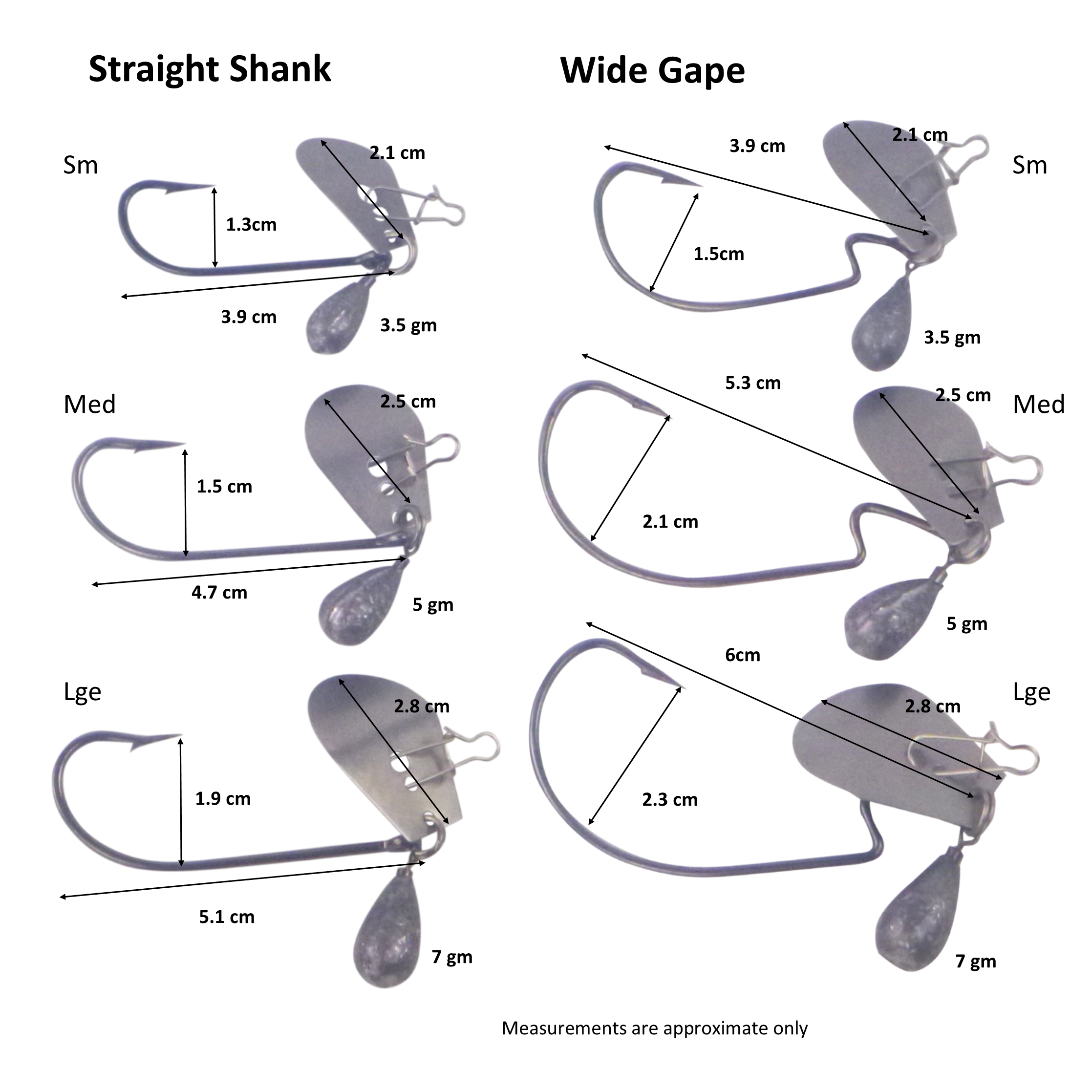 Dekoi Blade Jig Head, Straight Shank, Size Small, 3 pack-2