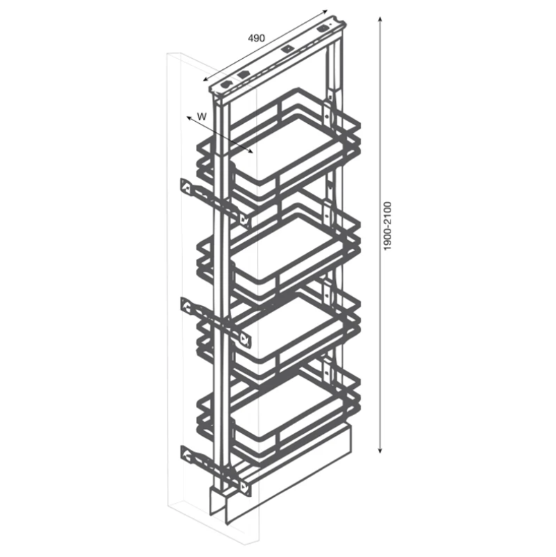Pull Out Pantry – Tall Pantry Storage Unit (2 Sizes)-1