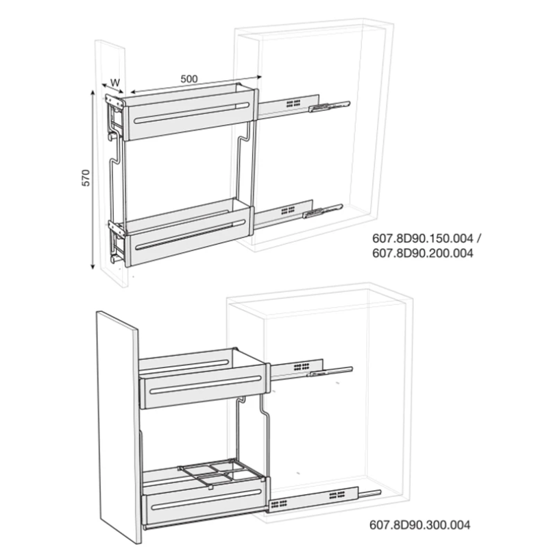 Spice Rack Pull Out – Dual Pull-Out Kitchen Organiser (3 Sizes)