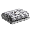 NNEDSZ Bedding Electric Throw Rug Flannel Snuggle Blanket Washable Heated Grey and White Checkered