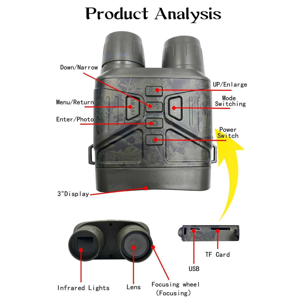 NNEIDS 4K Hd Digital Night Vision Binocular For Outdoor Hunting - Camouflage