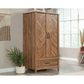 FarmHouse Rustic Herringbone 1 Drawer Garment Rod Wardrobe Armoire-0