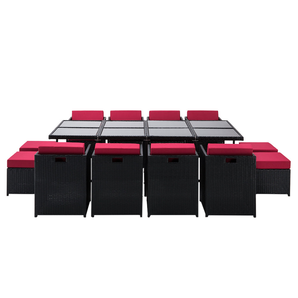 NNEDSZ 13 Piece Wicker Outdoor Dining Table Set