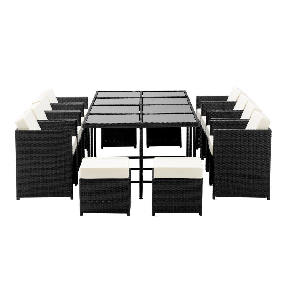NNEDSZ 13 Piece Wicker Outdoor Dining Table Set