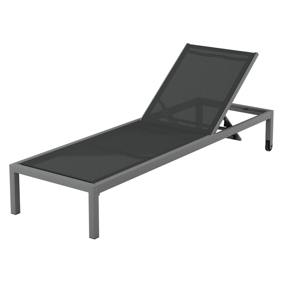 NNEDSZ Sun Lounge Outdoor Lounger Aluminium Folding Beach Chair Wheels Patio