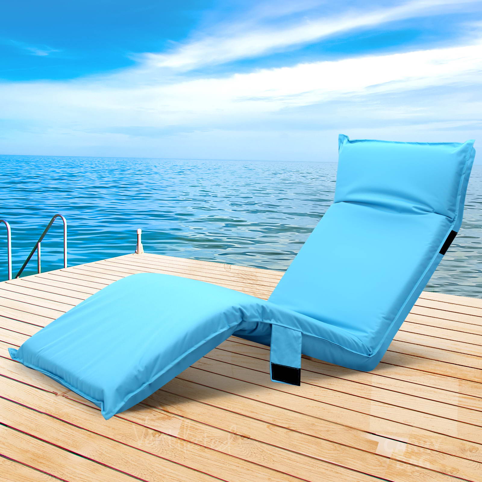 NNEDSZ Adjustable Beach Sun Pool Lounger - Blue