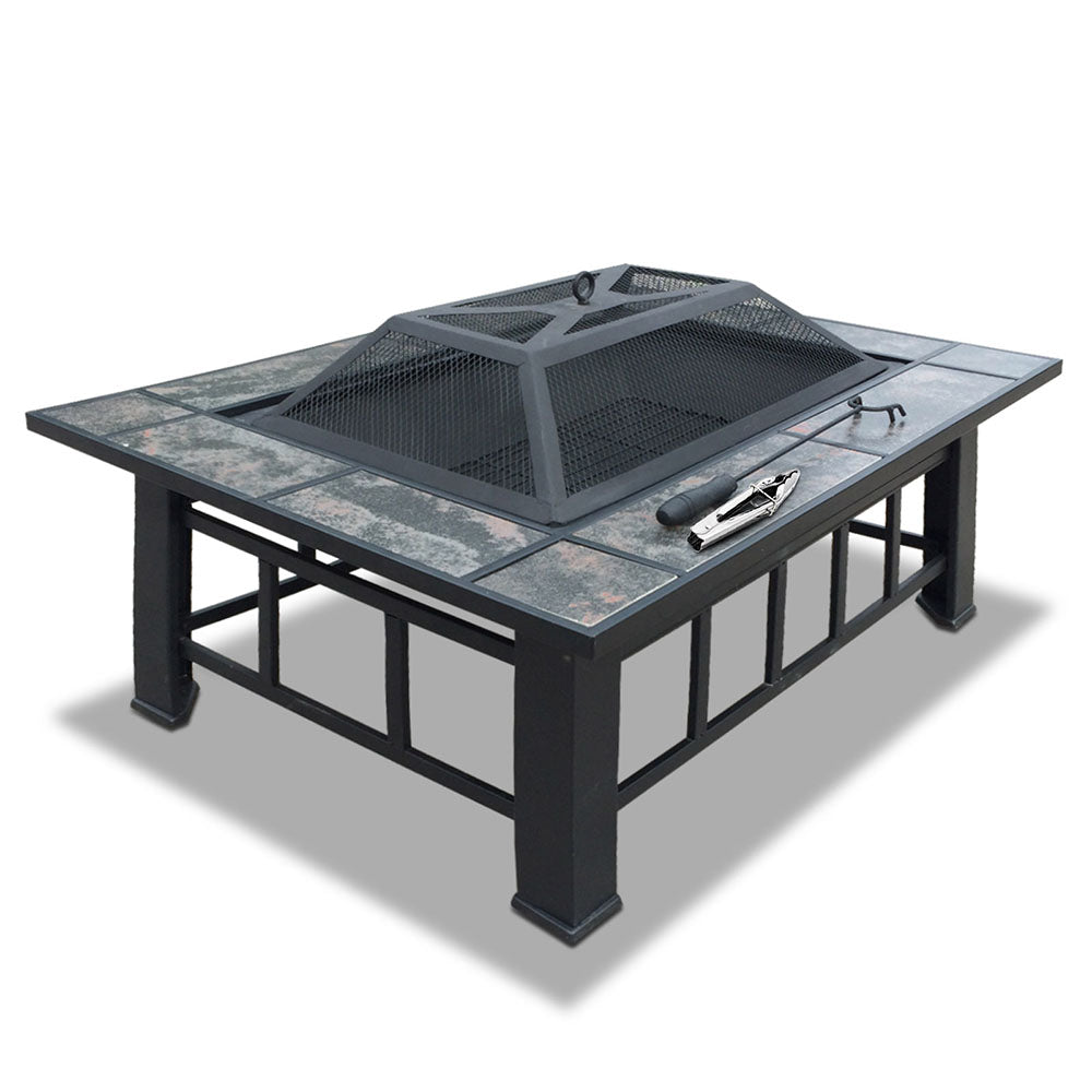 Grillz Fire Pit BBQ Grill Ice Bucket 3-In-1 Table-0