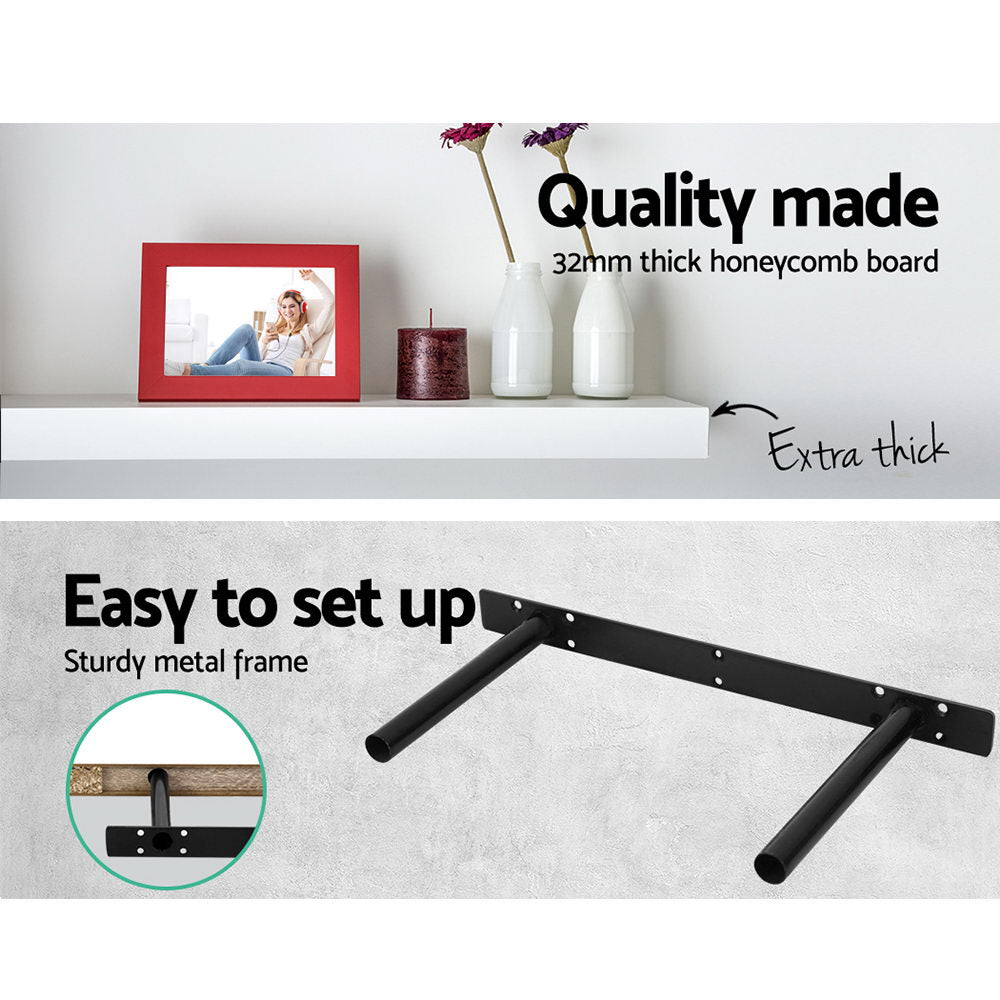 NNEDSZ 3 Piece Floating Wall Shelves - White