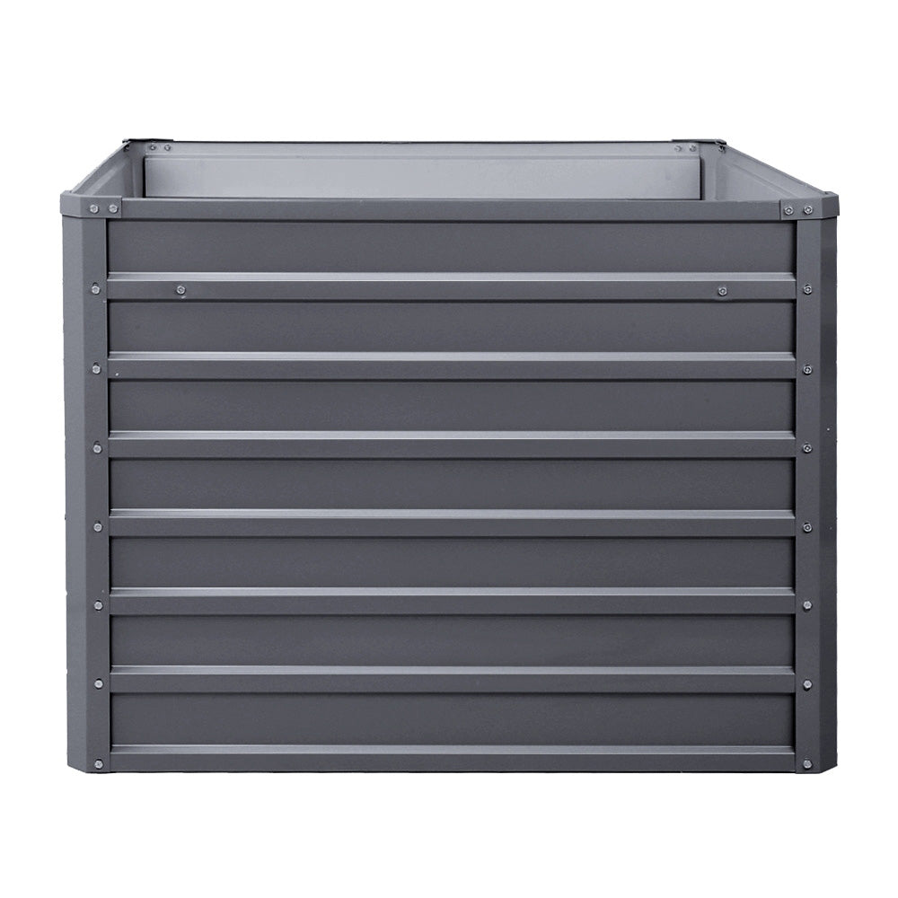 Green Fingers 2x Garden Bed 100x100x77cm Planter Box Raised Container Galvanised-2