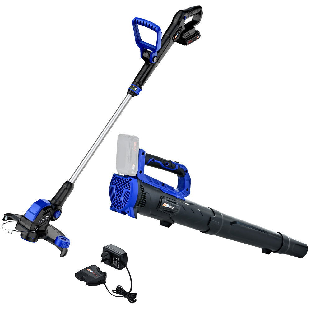 NNEMB 20V Leaf Blower & Line Trimmer / Edger Combo, Kit with 4.0Ah Battery & Fast Charger