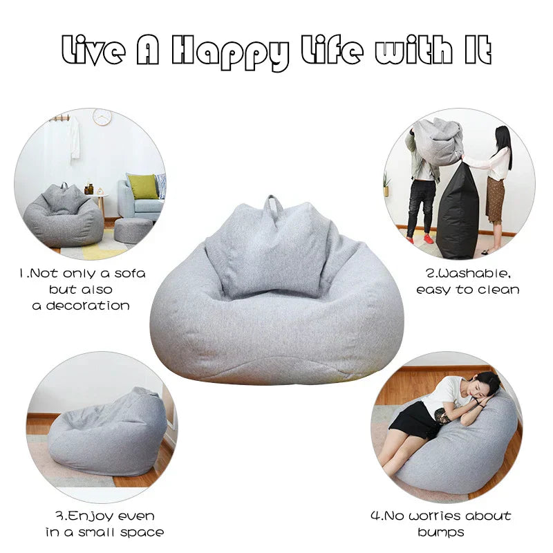 NNEOBA Comfort Lazy Sofas Cover Chairs Without Filler