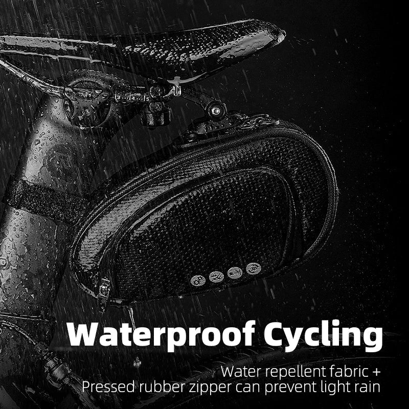 Rainproof Shockproof Bike Saddle Seatpost Bag Black-2
