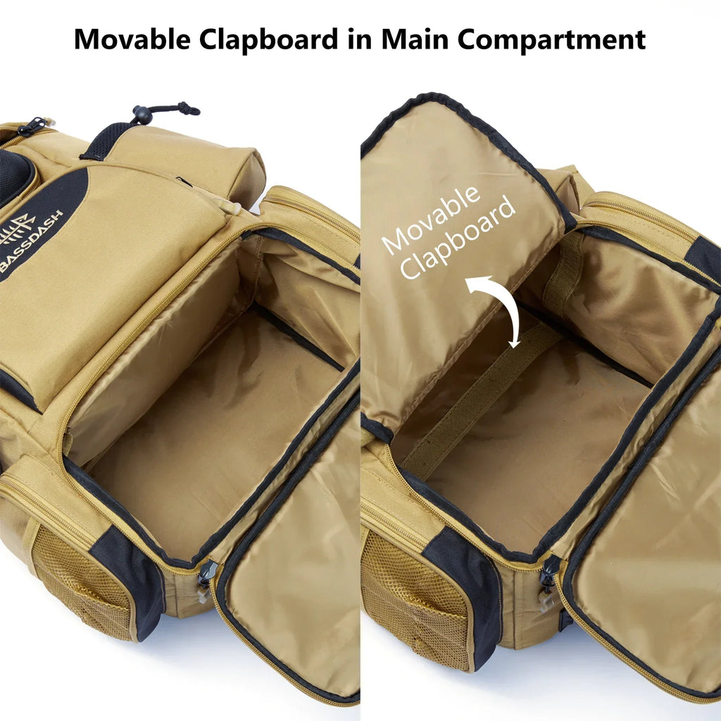 Multifunctional Fishing Tackle Backpack Tactical Gear Bag Khaki-4
