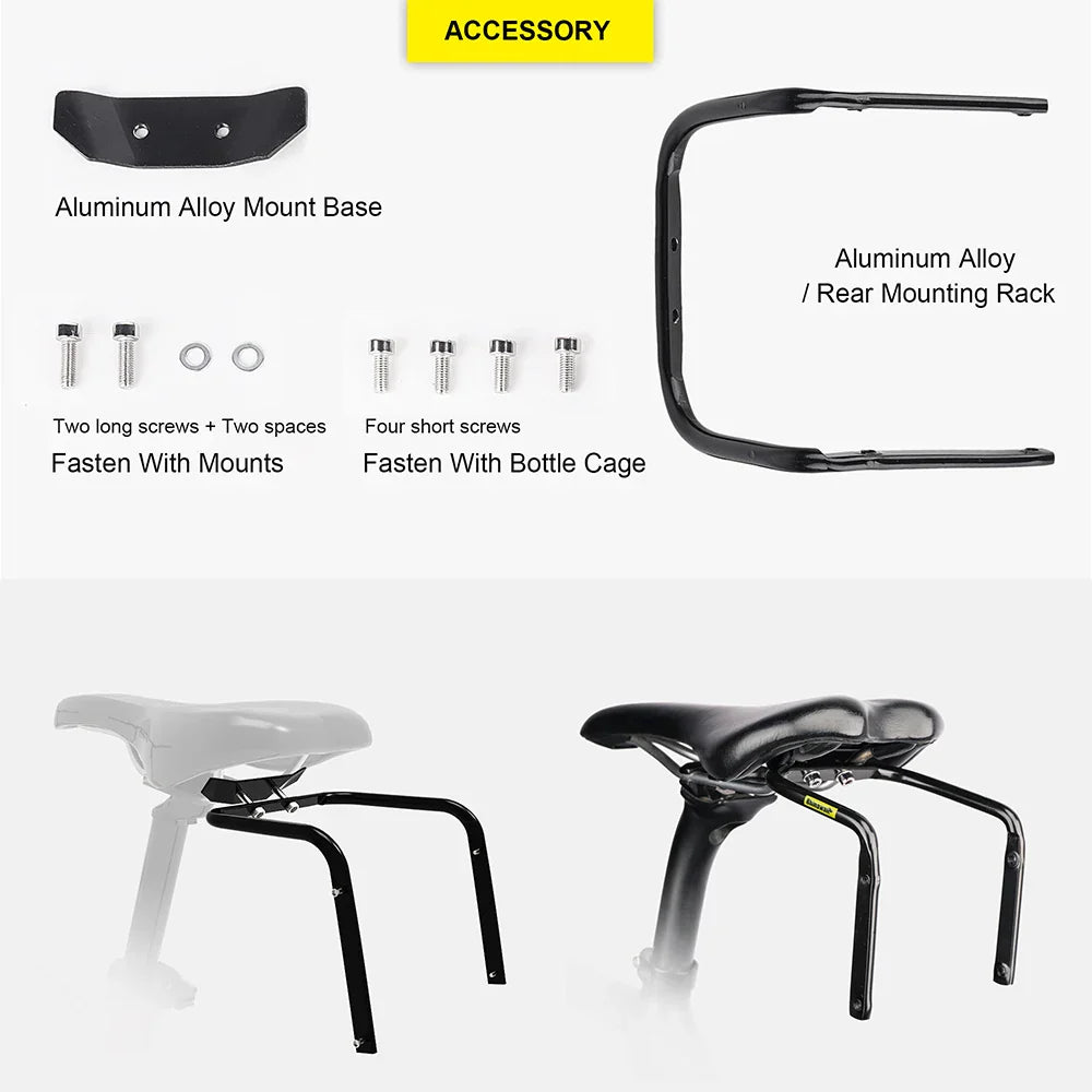 13L Bike Saddlebag with Stabilizer Rack Rainproof Storage Set Black-4
