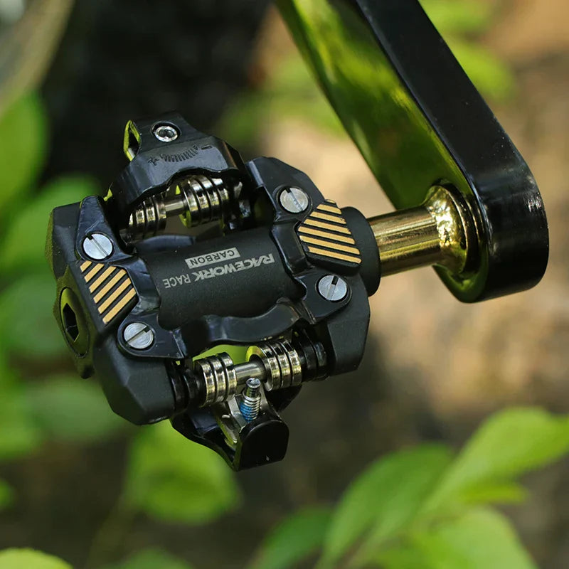 Self-Locking SPD Mountain Bike Pedals Carbon Gold-2