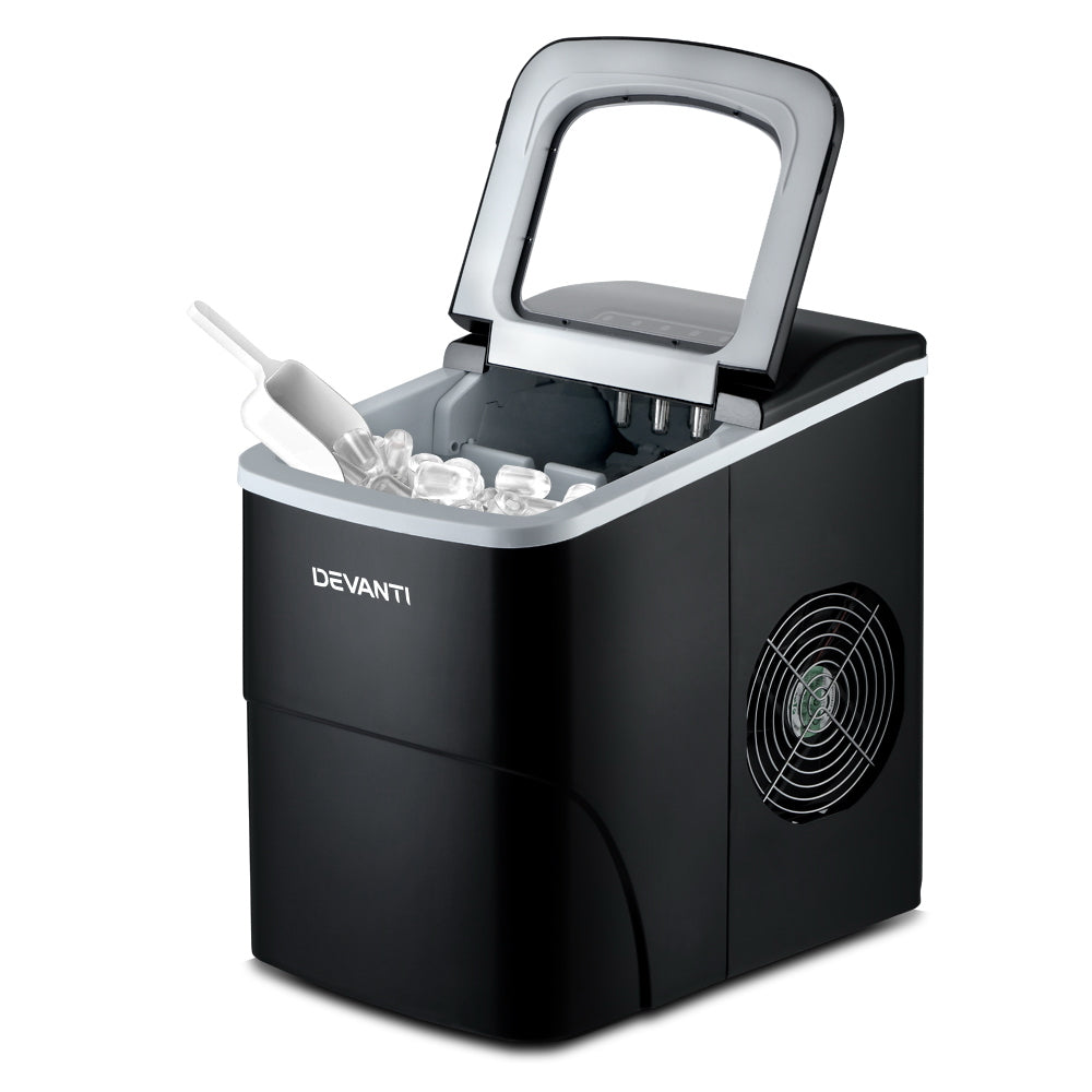 DEVANTi Portable Ice Cube Maker Machine 2L Home Bar Benchtop Easy Quick Black-2