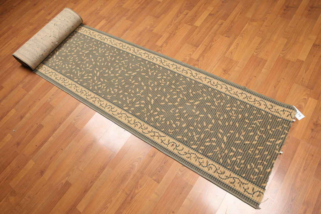 2'6" x 18' Palace Size Runner 100% New Zealand Wool Area Rug Olive-0
