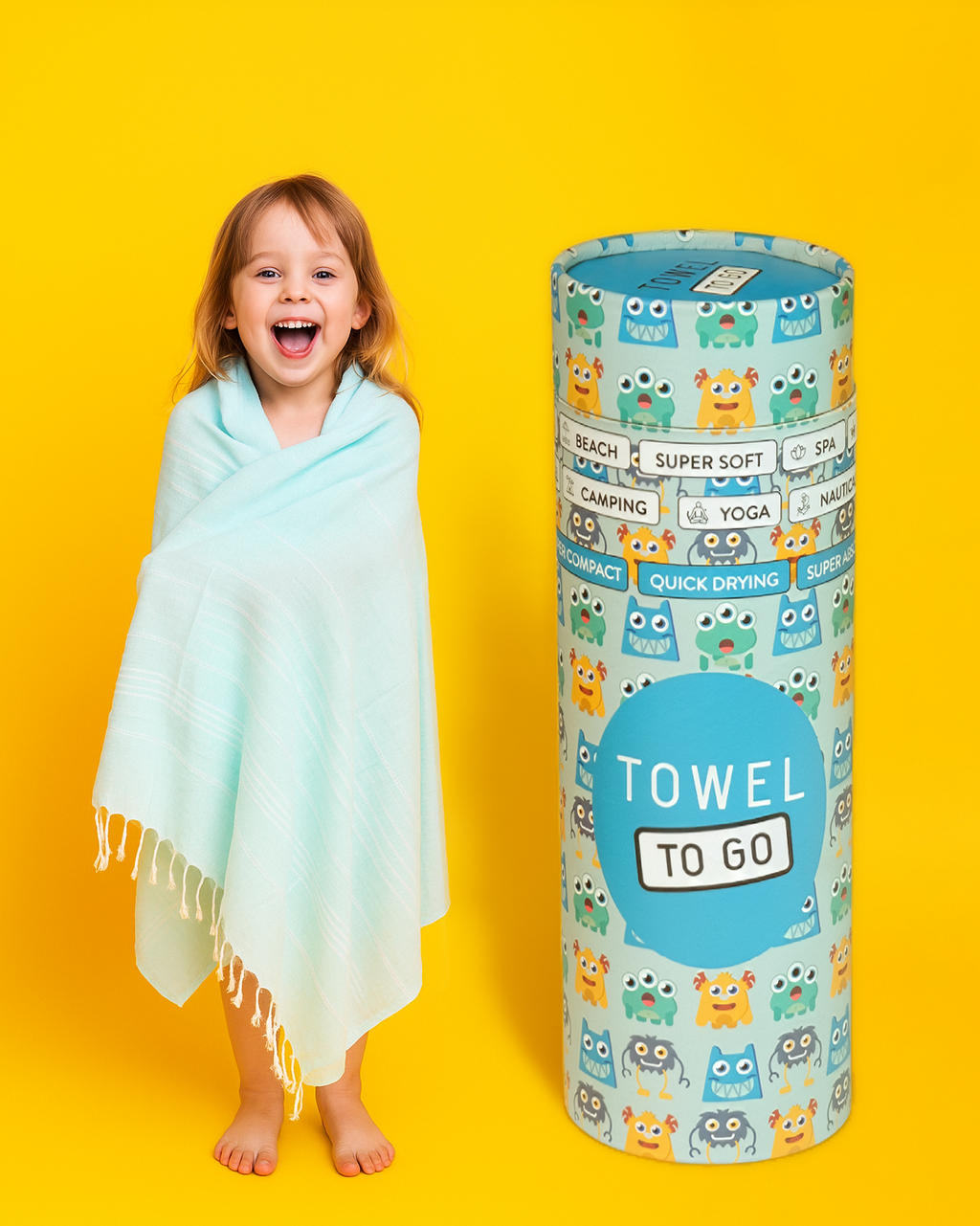 Ipanema Kids Hammam Turkish Towel with Recycled Gift Box, Mint-2