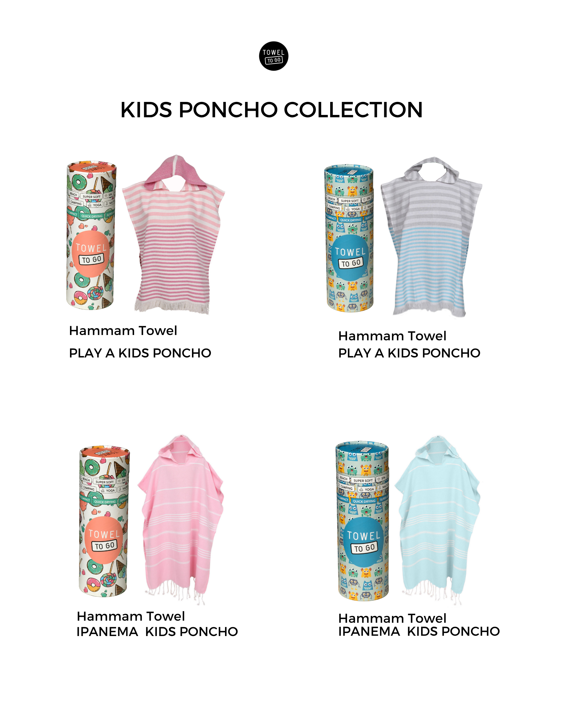 Ipanema Kids Poncho Towel with Recycled Gift Box, Mint-4