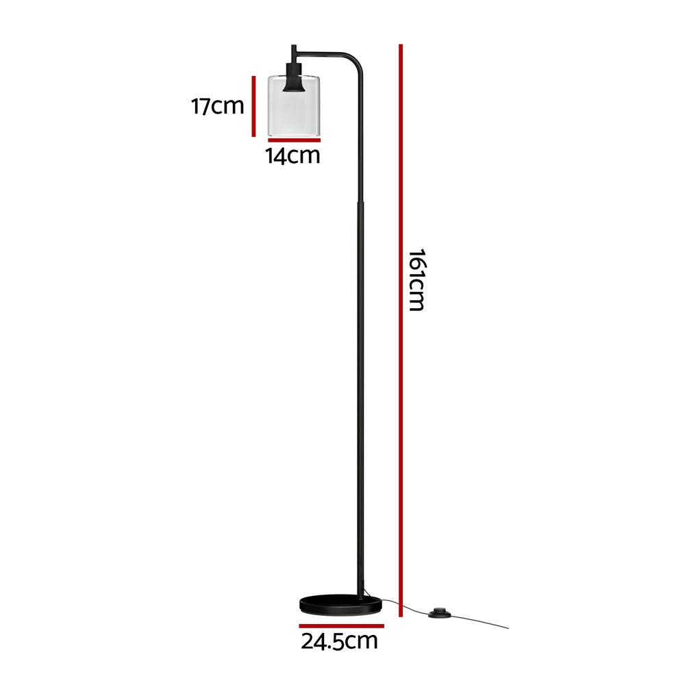 NNEDSZ Floor Lamp Light Stand Modern Home Living Room Office Reading Glass Shade Black