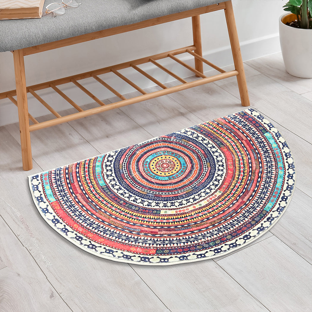 NNEIDS Marlow Door Mat Half Moon Semi-Circle Rug 60x90
