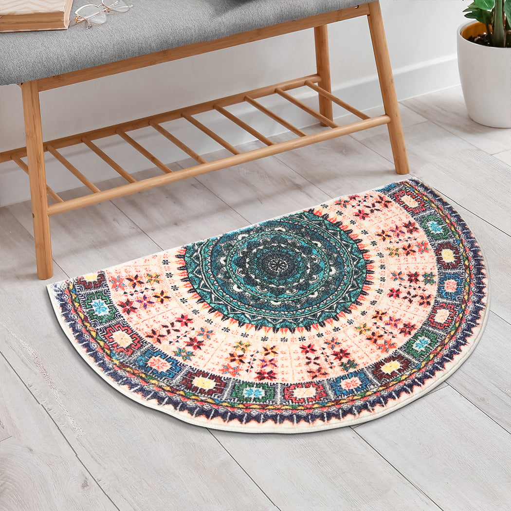 NNEIDS Marlow Door Mat Half Moon Semi-Circle Rug 60x90