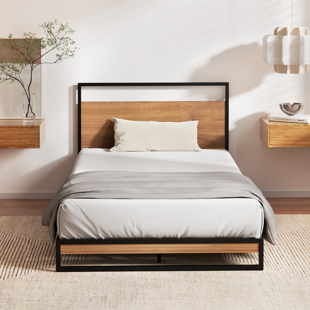 Artiss  Metal Bed Frame King Single Size Beds Platform with Mattress-3