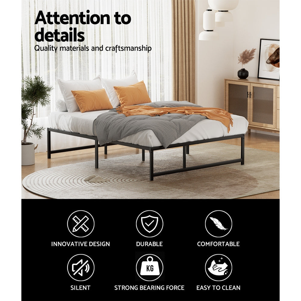 Artiss Bed Frame Double Size Metal Bed Frame TINO-4
