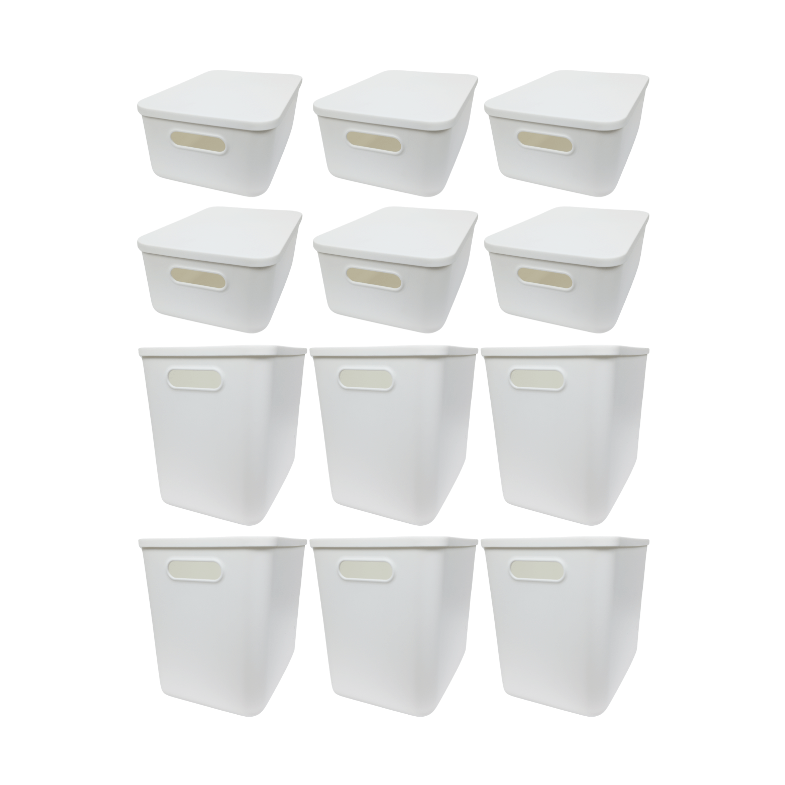 12-Pack White Storage Tubs with Lids