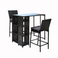 NNEDSZ Gardeon 3-Piece Outdoor Bar Set Patio Dining Chairs Wicker Table Stools