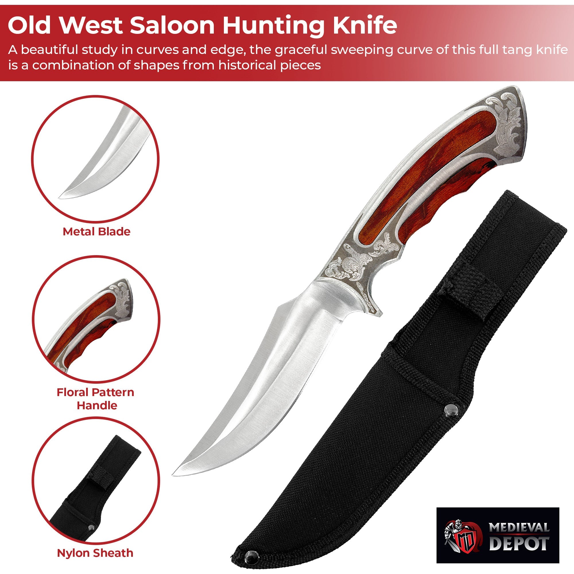 Old West Saloon Hunting Knife-2
