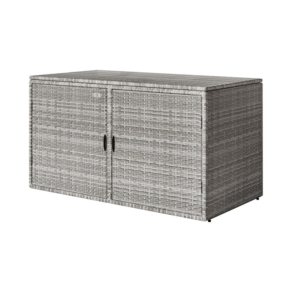 NNEDSZ Outdoor Storage Cabinet Box Deck Wicker Shelf Chest Garden Shed Tools