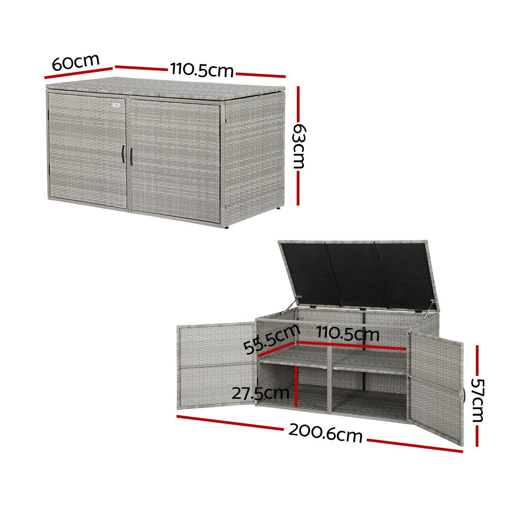 NNEDSZ Outdoor Storage Cabinet Box Deck Wicker Shelf Chest Garden Shed Tools