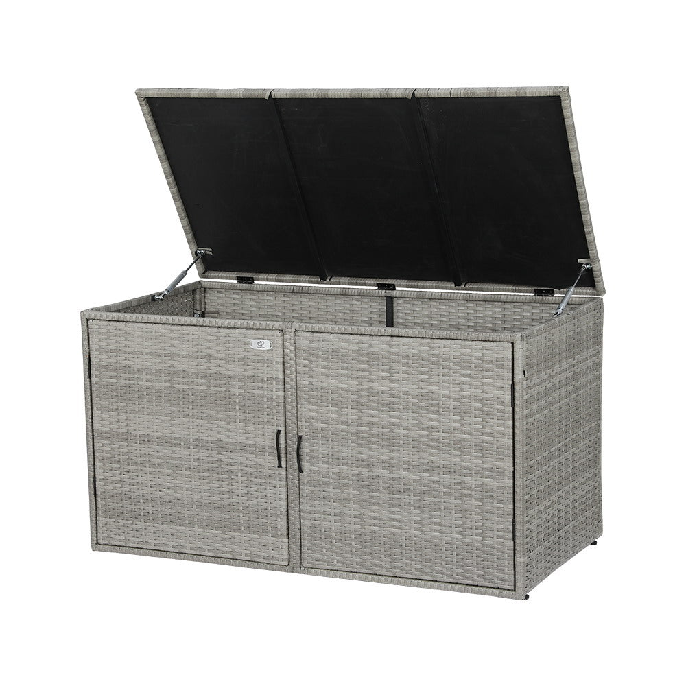 NNEDSZ Outdoor Storage Cabinet Box Deck Wicker Shelf Chest Garden Shed Tools