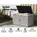 NNEDSZ Outdoor Storage Cabinet Box Deck Wicker Shelf Chest Garden Shed Tools